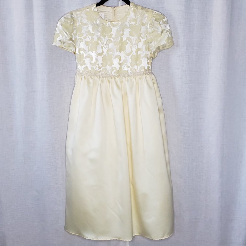 Jessica McClintock Pale Yellow Girls Dress Size 16